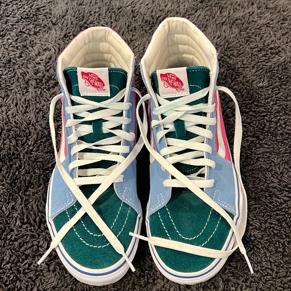 Vans High-Top Sneakers - Teal, Blue, Pink